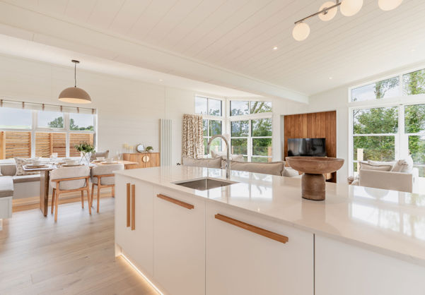 Internal of a luxury lodge open plan living space