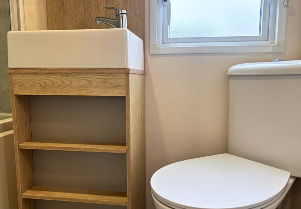 Internal of a caravan bathroom