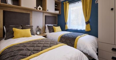 Internal of a Caravan Twin Bedroom