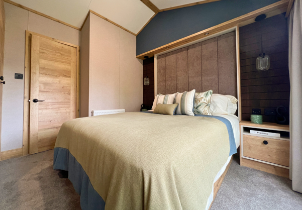 Internal of a caravan master bedroom