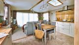 Internal of a caravan open plan living space