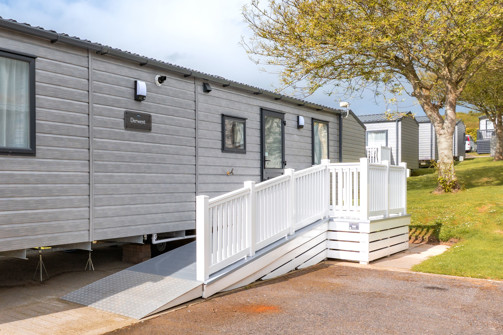 External of an accessible caravan ramp to entrance