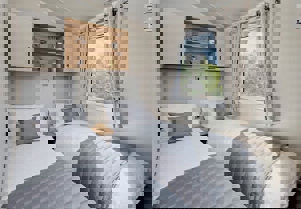Internal of a Caravan Twin Bedroom