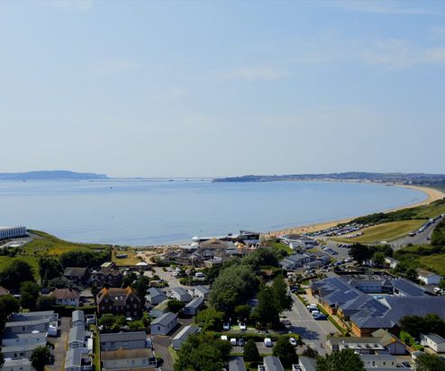 Bowleaze Cove Park Birds Eye View across Weymouth and Portland