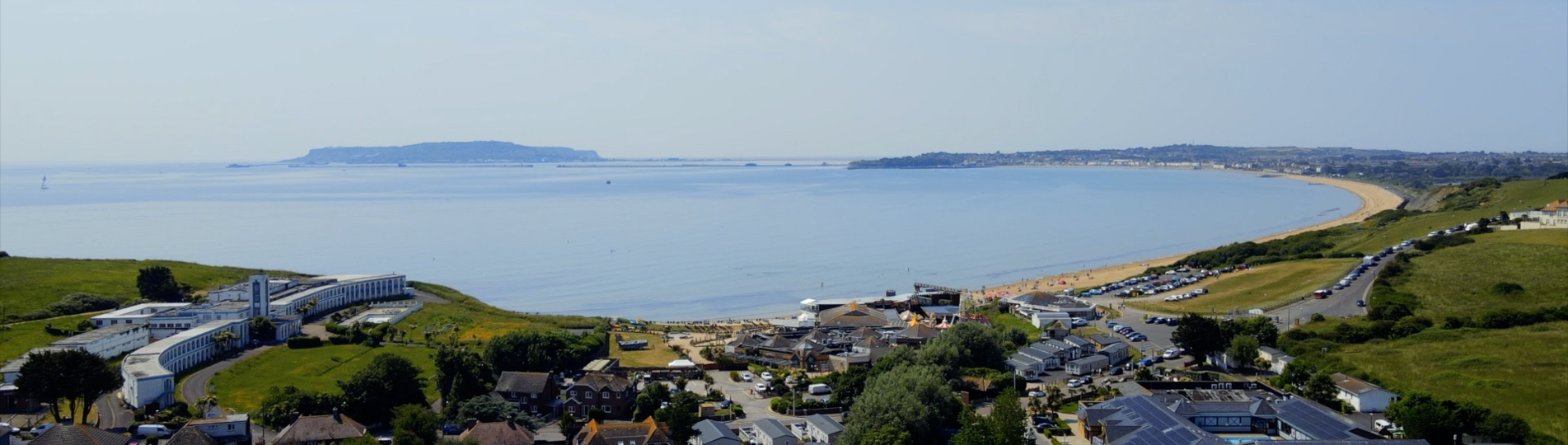 Bowleaze Cove Park Birds Eye View across Weymouth and Portland