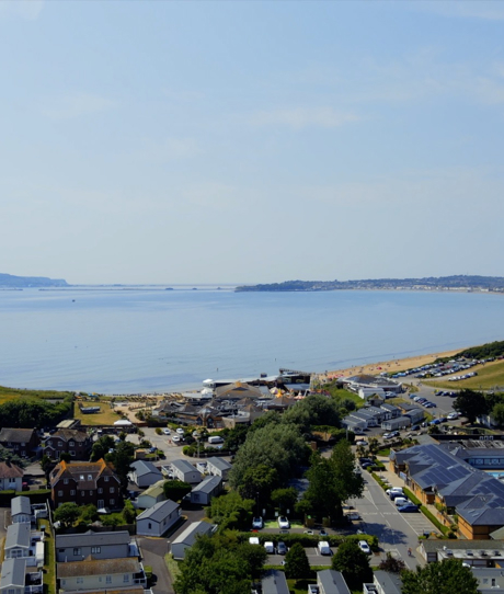 Bowleaze Cove Park Birds Eye View across Weymouth and Portland