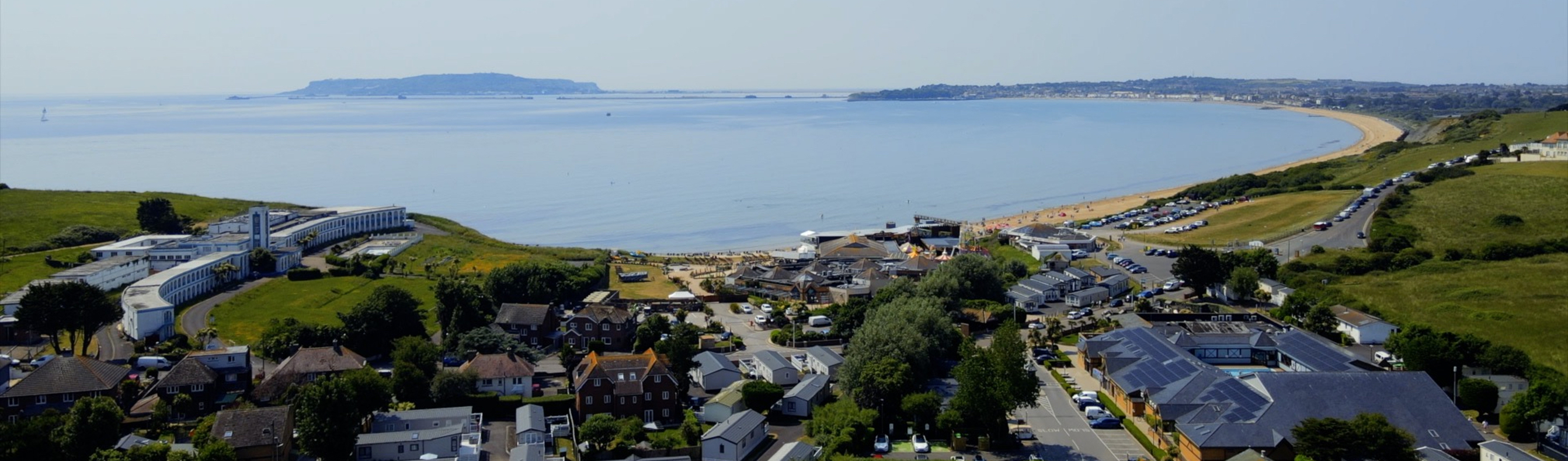 Bowleaze Cove Park Birds Eye View across Weymouth and Portland