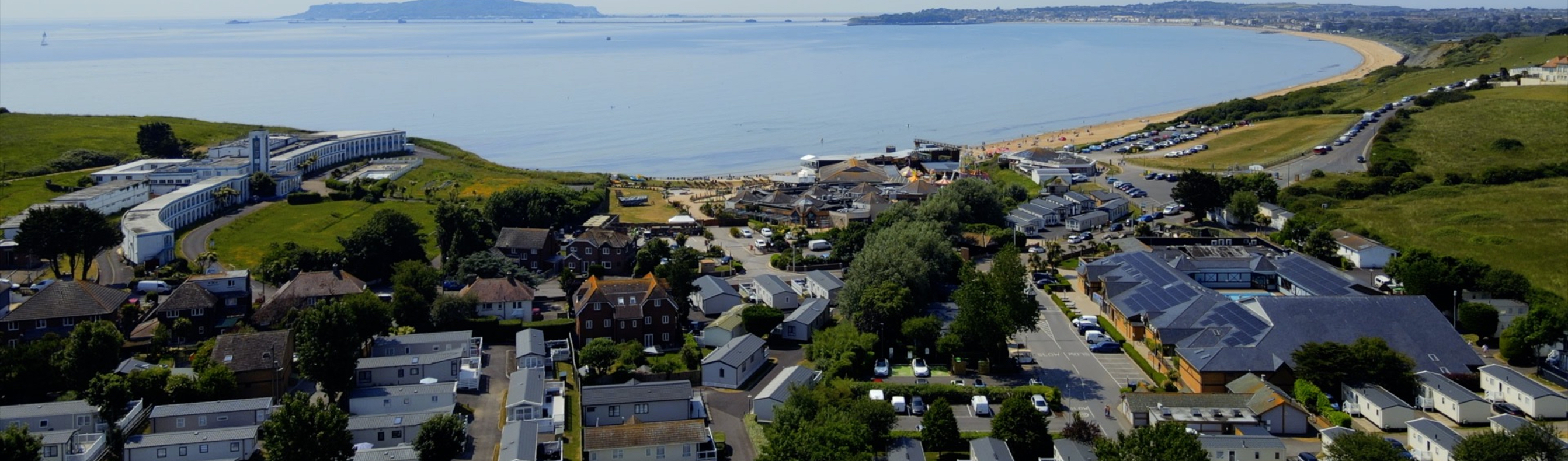 Bowleaze Cove Park Birds Eye View across Weymouth and Portland