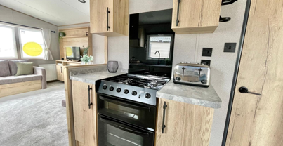 Internal of a caravan kitchen area