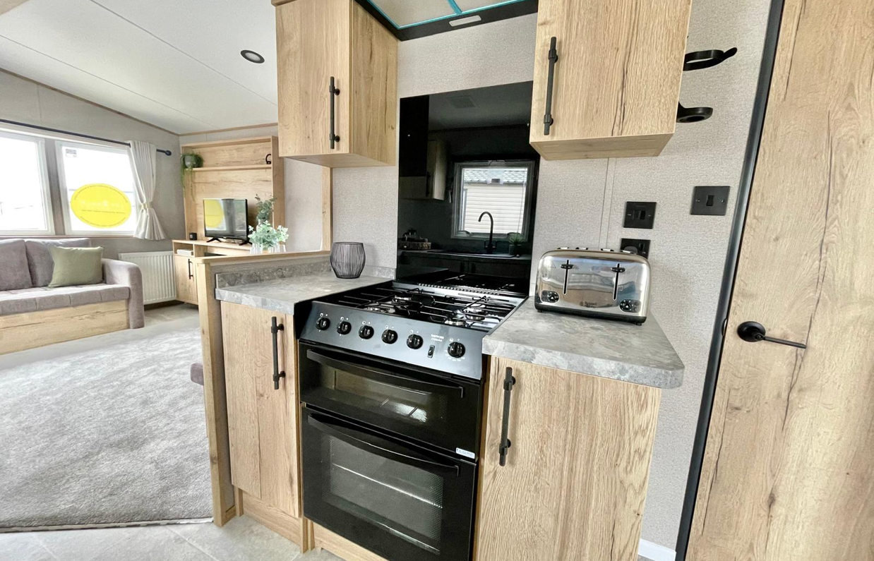 Internal of a caravan kitchen area
