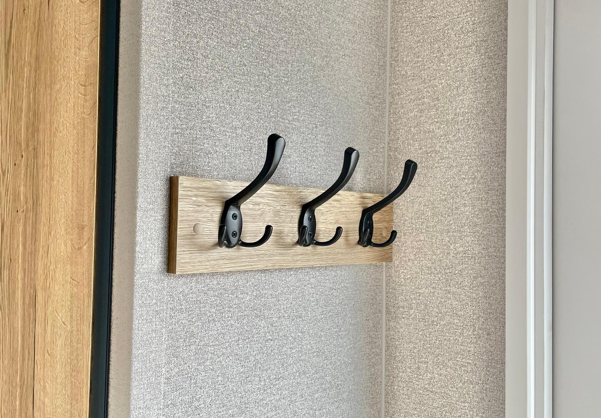 Storage hooks on the inside of a caravan