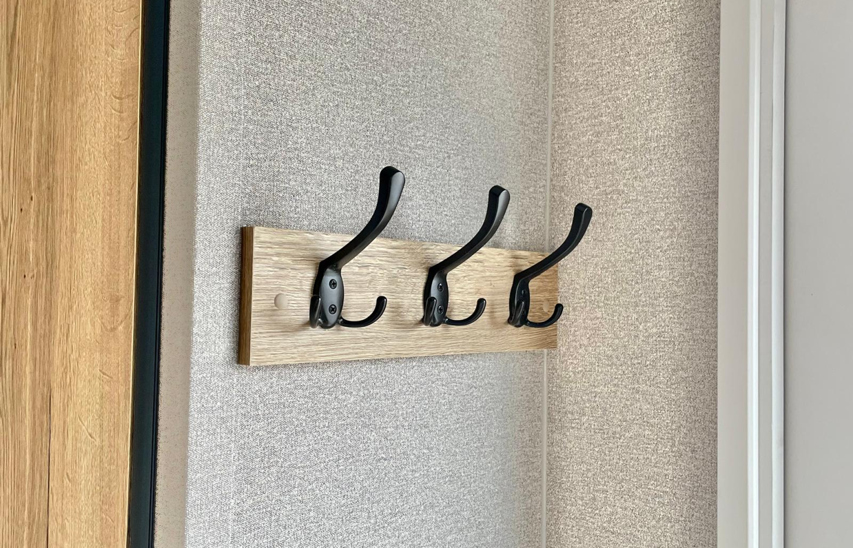 Storage hooks on the inside of a caravan
