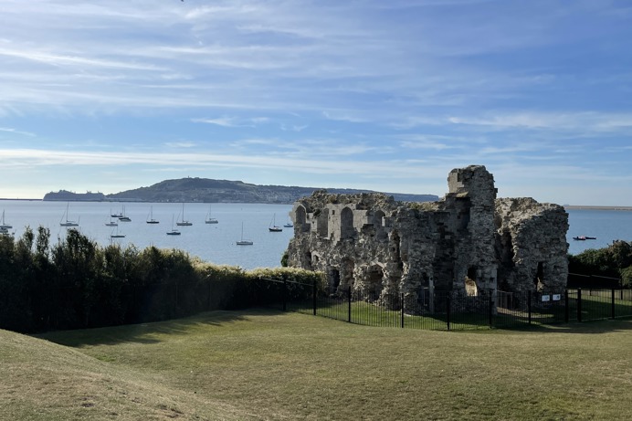 Sandsfoot Castle view toward Portland