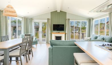 Internal of a luxury lodge open plan living space