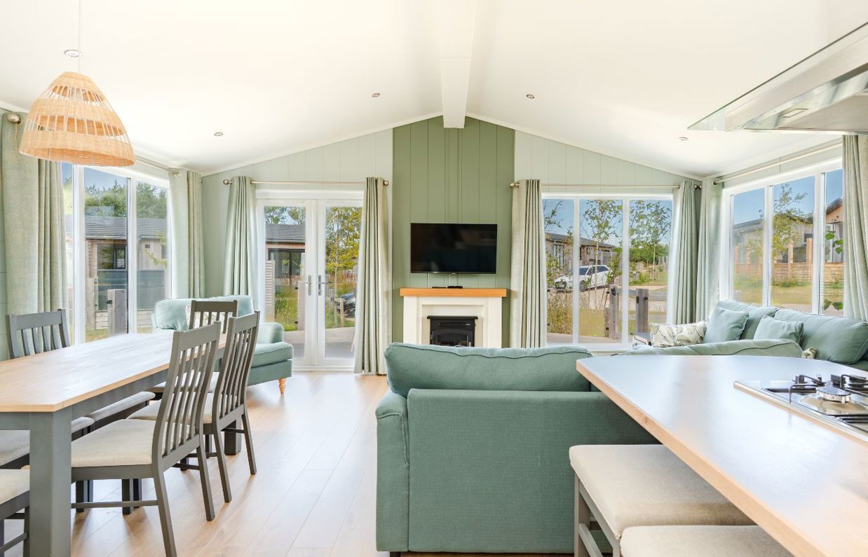 Internal of a luxury lodge open plan living space