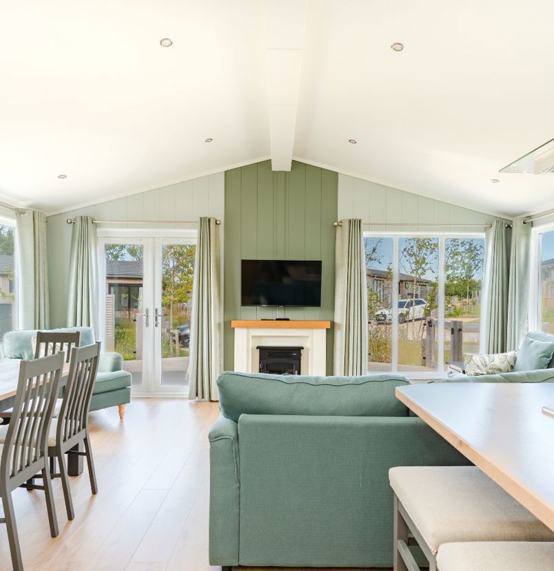 Internal of a luxury lodge open plan living space