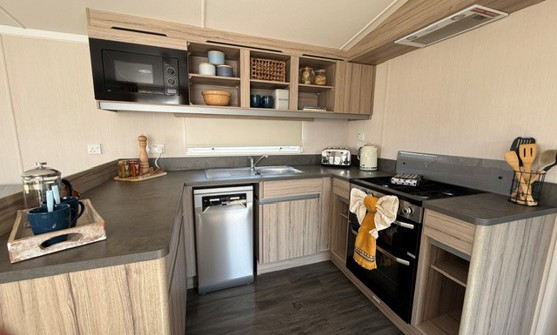 Internal of a caravan kitchen