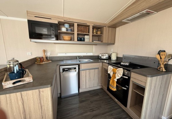 Internal of a caravan kitchen
