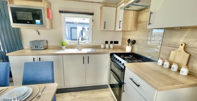 Internal of a caravan kitchen