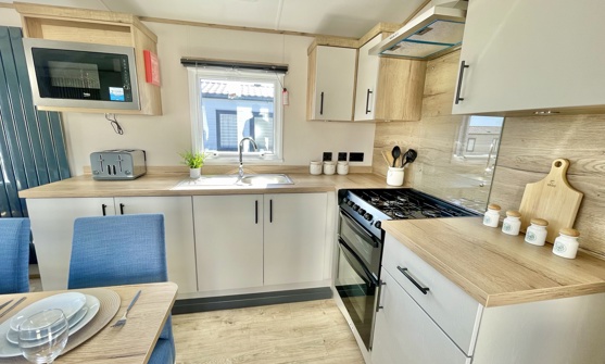 Internal of a caravan kitchen