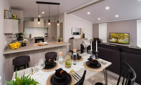 Internal of a Caravan Open Plan Living Space