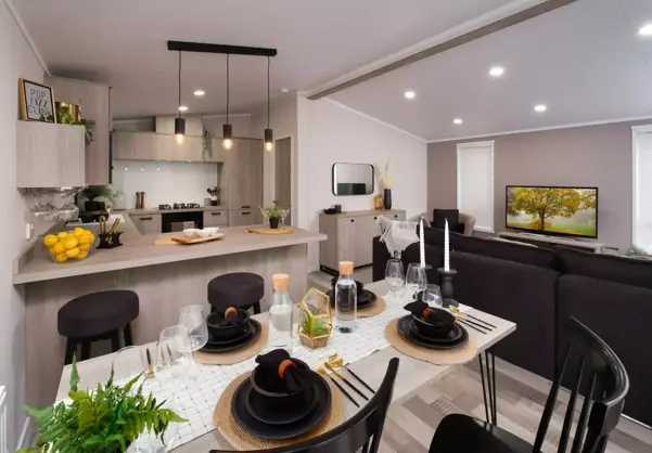 Internal of a Caravan Open Plan Living Space