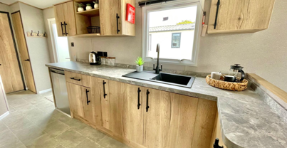 Internal of a caravan kitchen
