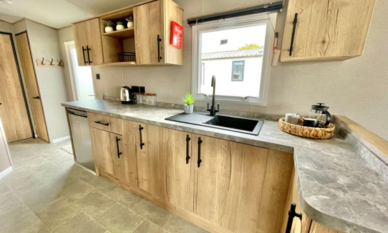 Internal of a caravan kitchen
