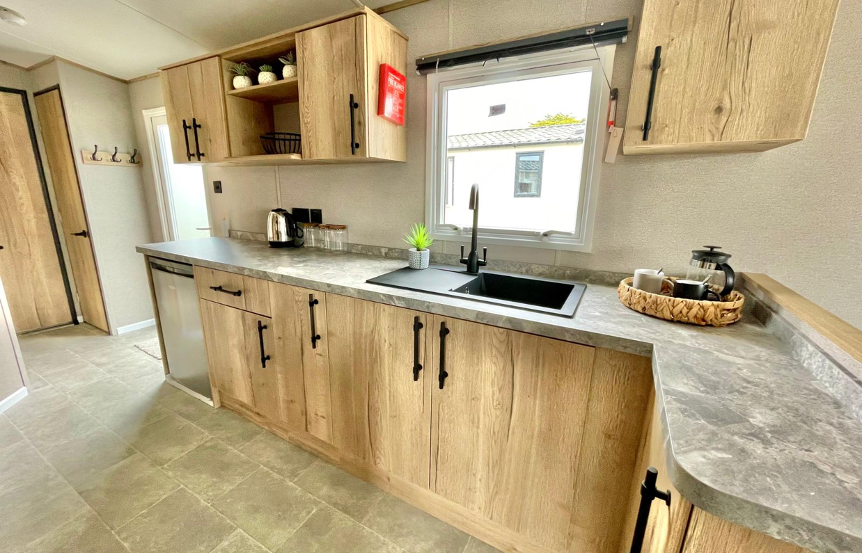 Internal of a caravan kitchen