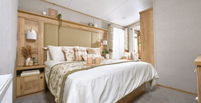 Internal of a caravan master bedroom