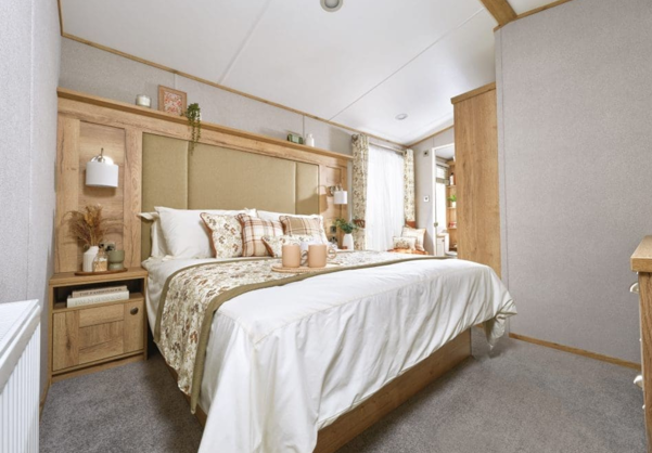 Internal of a caravan master bedroom