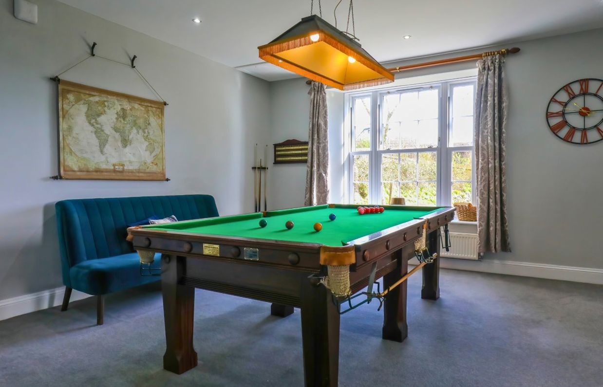 Internal of a manor house snooker room