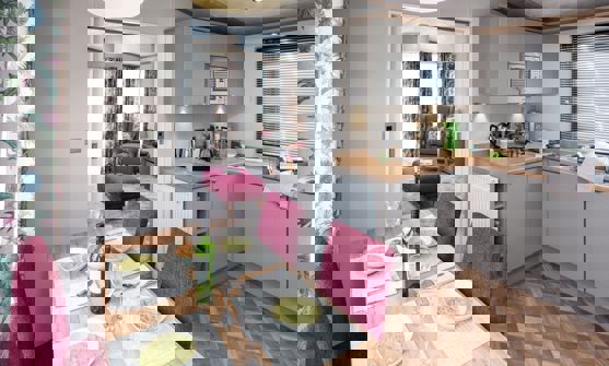 Internal of a Caravan Kitchen Diner