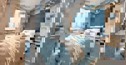 Internal of a Caravan Master Bedroom