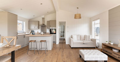 Internal of a luxury lodge open plan living space