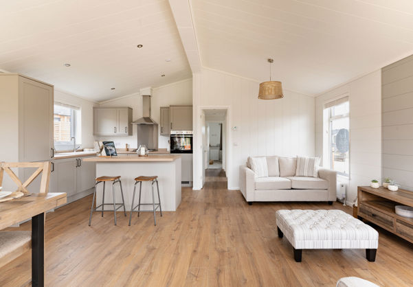 Internal of a luxury lodge open plan living space