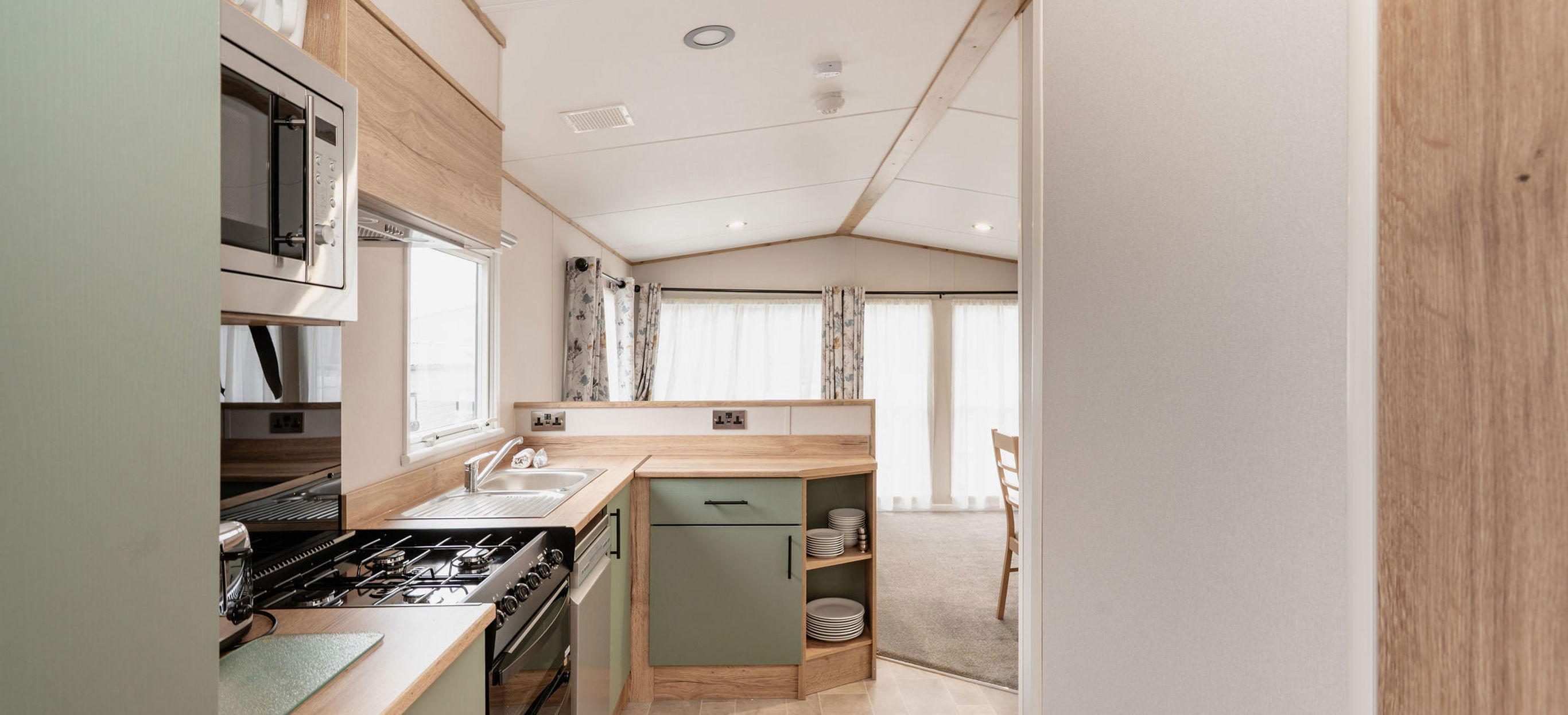 Internal of a caravan kitchen