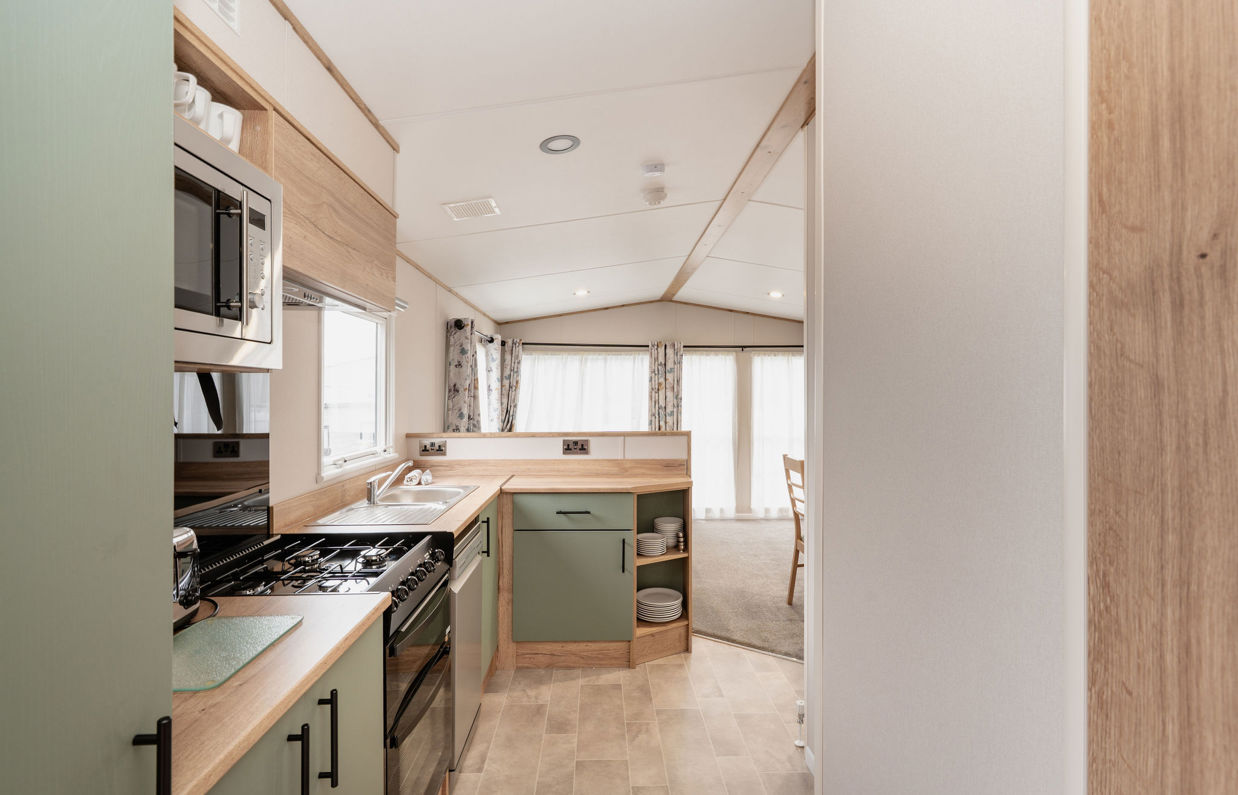 Internal of a caravan kitchen