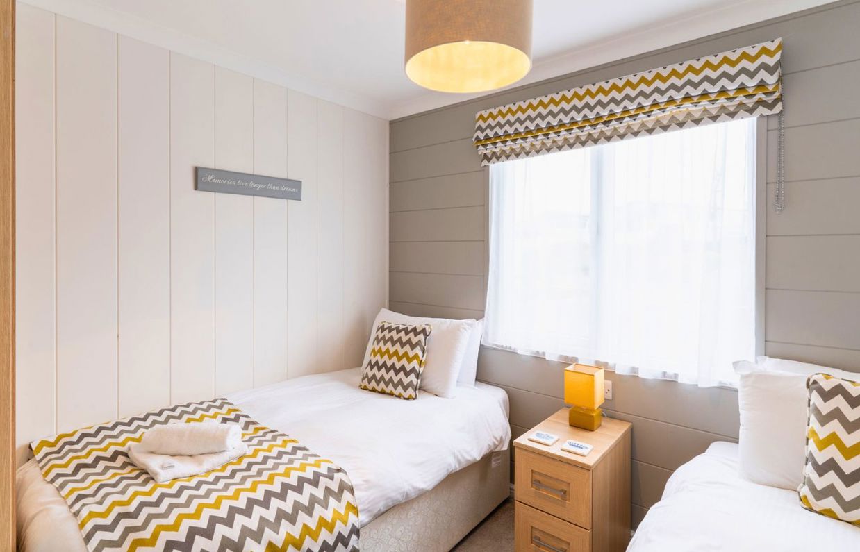 Internal of a lodge twin bedroom