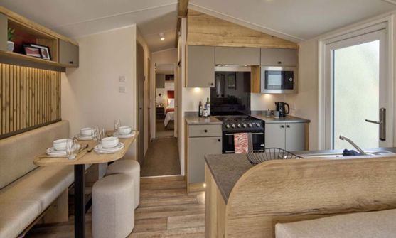 Internal of a Caravan Open Plan Living Space