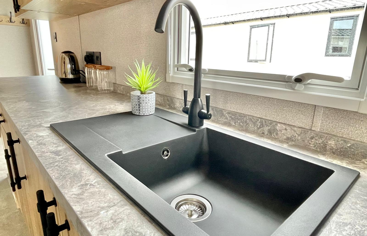 Internal of a caravan kitchen sink