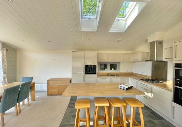 Internal of a luxury lodge kitchen diner
