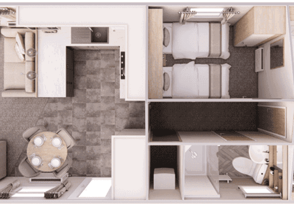 Floorplan of a caravan