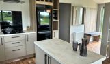 Internal of a lodge open plan kitchen