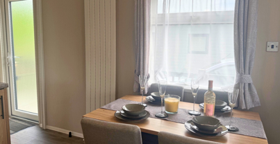 Internal of a caravan dining area