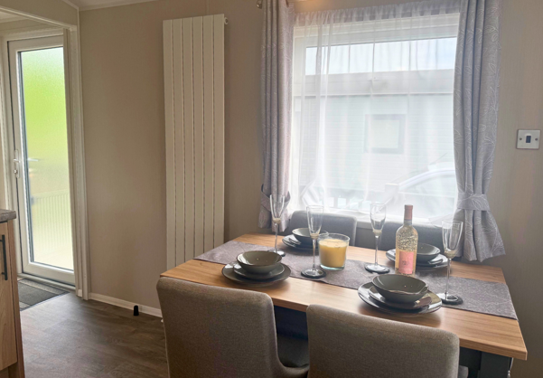 Internal of a caravan dining area
