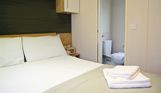 Internal of a caravan double bedroom ensuite