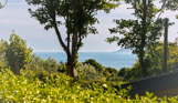 The view of the sea and Portland through countryside from Osmington Mills Lodge Park