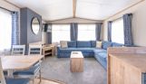 Internal of a caravan open plan living space