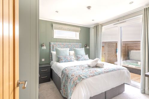 Internal of a luxury lodge master bedroom